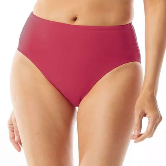 NWoT Coco Contours Women's Pink High Waist Bikini Bottoms Size S $70 12HL1015 - Picture 1 of 2
